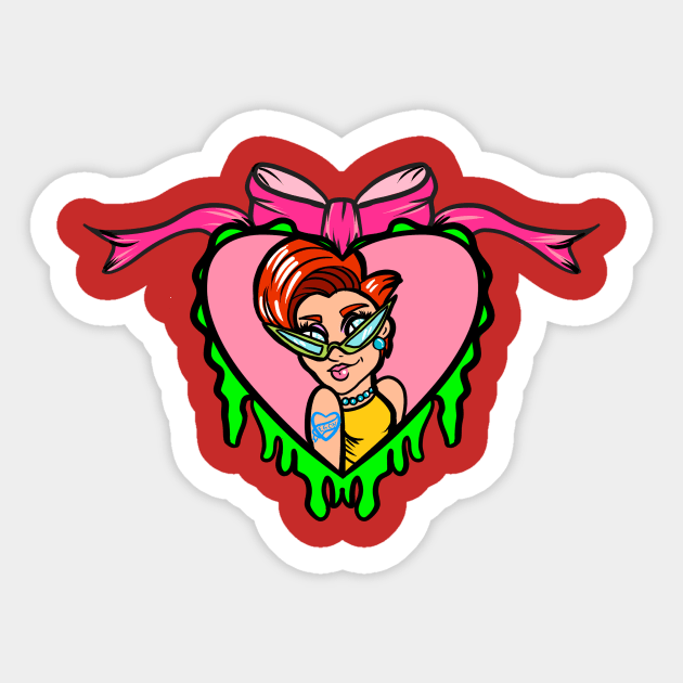 I Love Janine Sticker by MonicaLaraArt